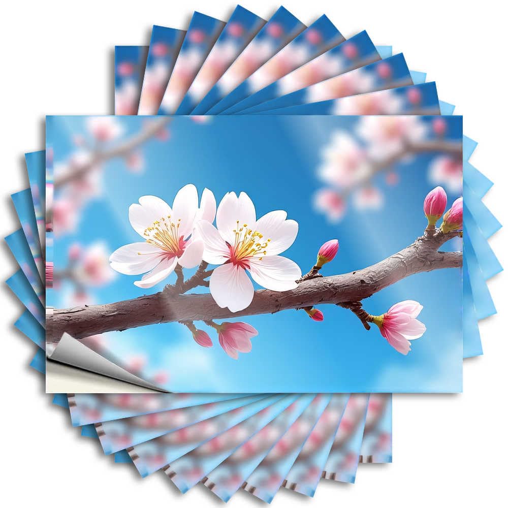 Cottage Core Decorations Bumper Funny Sticker | Cherry Blossoms in Full Bloom Custom for Billiard Decor(12X18CM)
