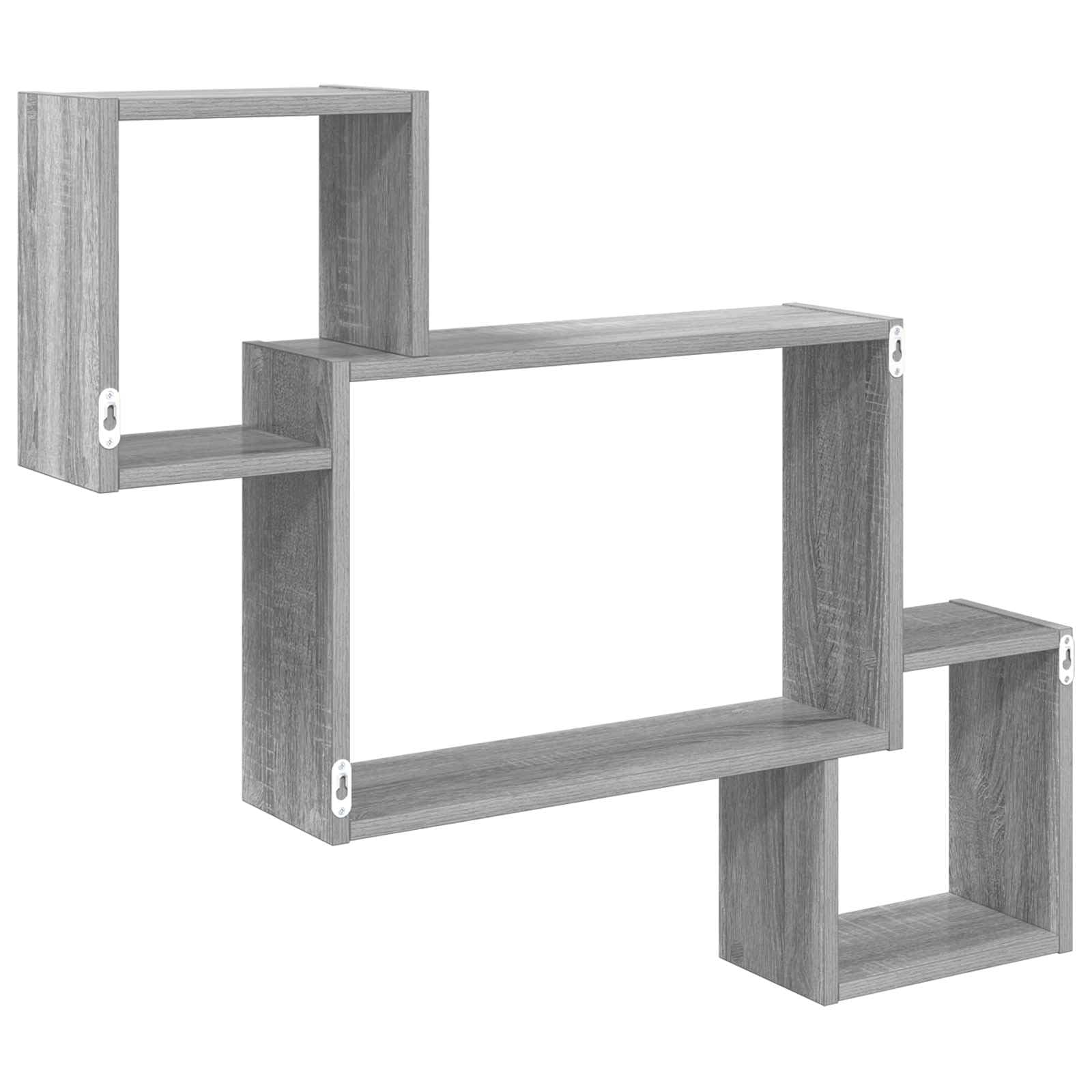 Wandregal Wandhalterung Grau aus Holzwerkstoff 91,5 x 15 x 76 cm rechteckiges Wandboard platzsparend für Wohnzimmer Schlafzimmer Büro mit viel Stauraum und einfacher Montage