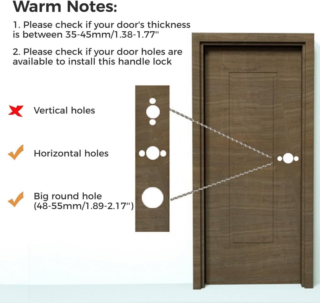 Keyed Entry Lock Kit With Lever Handle For Doors, Brushed Aluminum Door Lockset, Commercial, Bedroom, And Cloakroom Compatible, 2.36-2.75'' Adjustable Latch