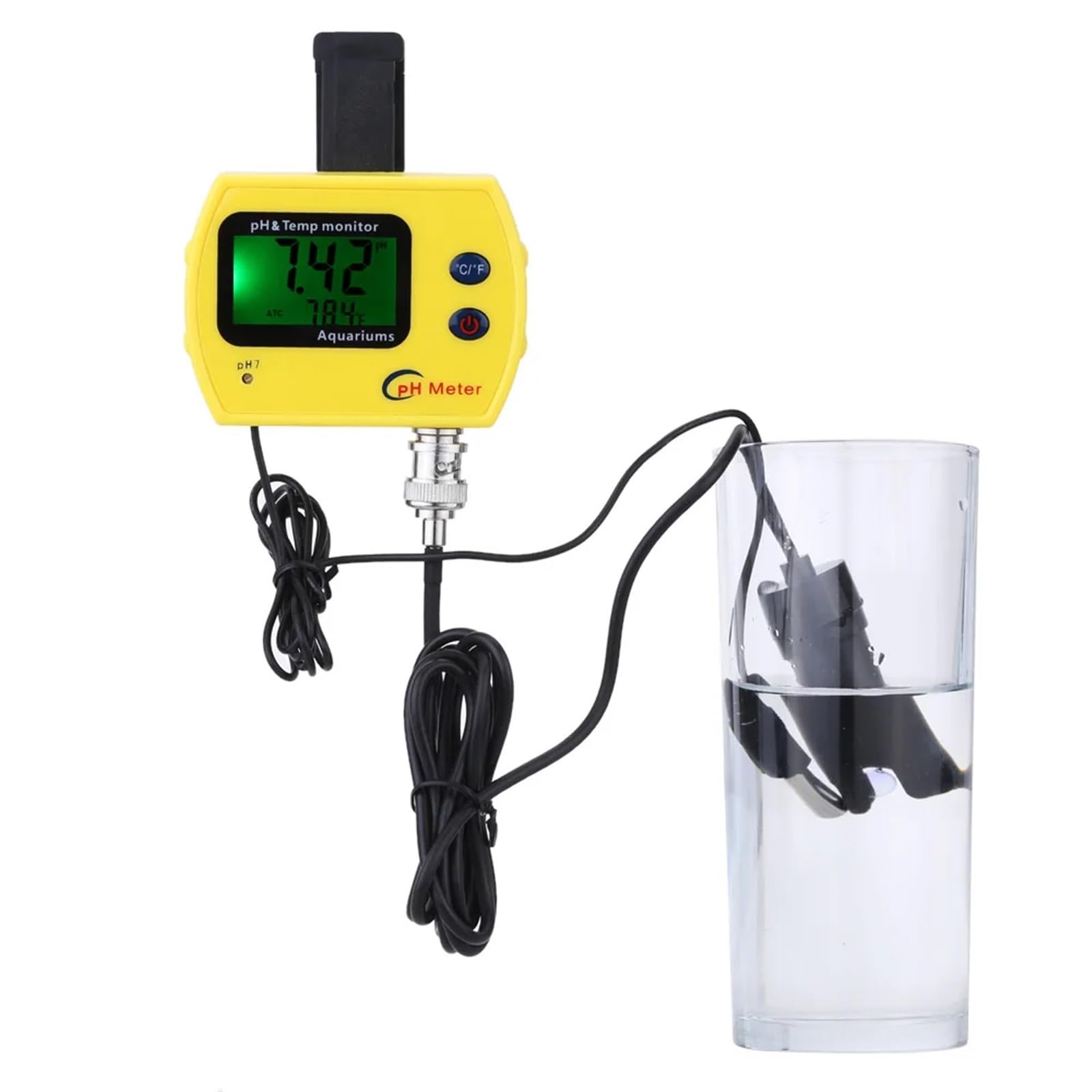 Misuratore di pH online ad alta precisione for acidosimetro for acquari Analizzatore di qualità dell'acqua Misuratore di pH e temperatura Misura la soluzione potabile,Giardino,Prato,Interno,Uso ester