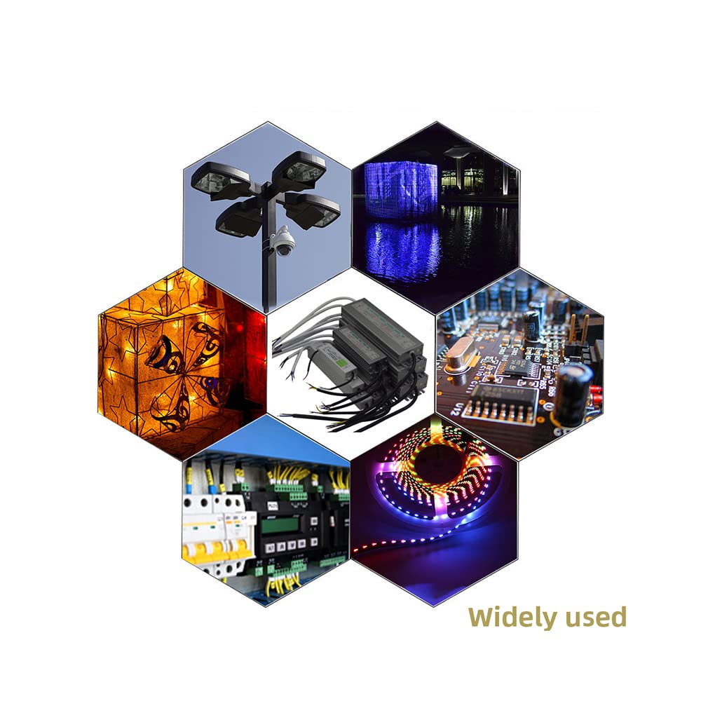 LED-Transformator, wasserdicht, AC 110 V, 220 V auf DC 12 V, 24 V, LED-Controller, 60 W, 12 V (Farbe: 200 W, Größe : 24 V)