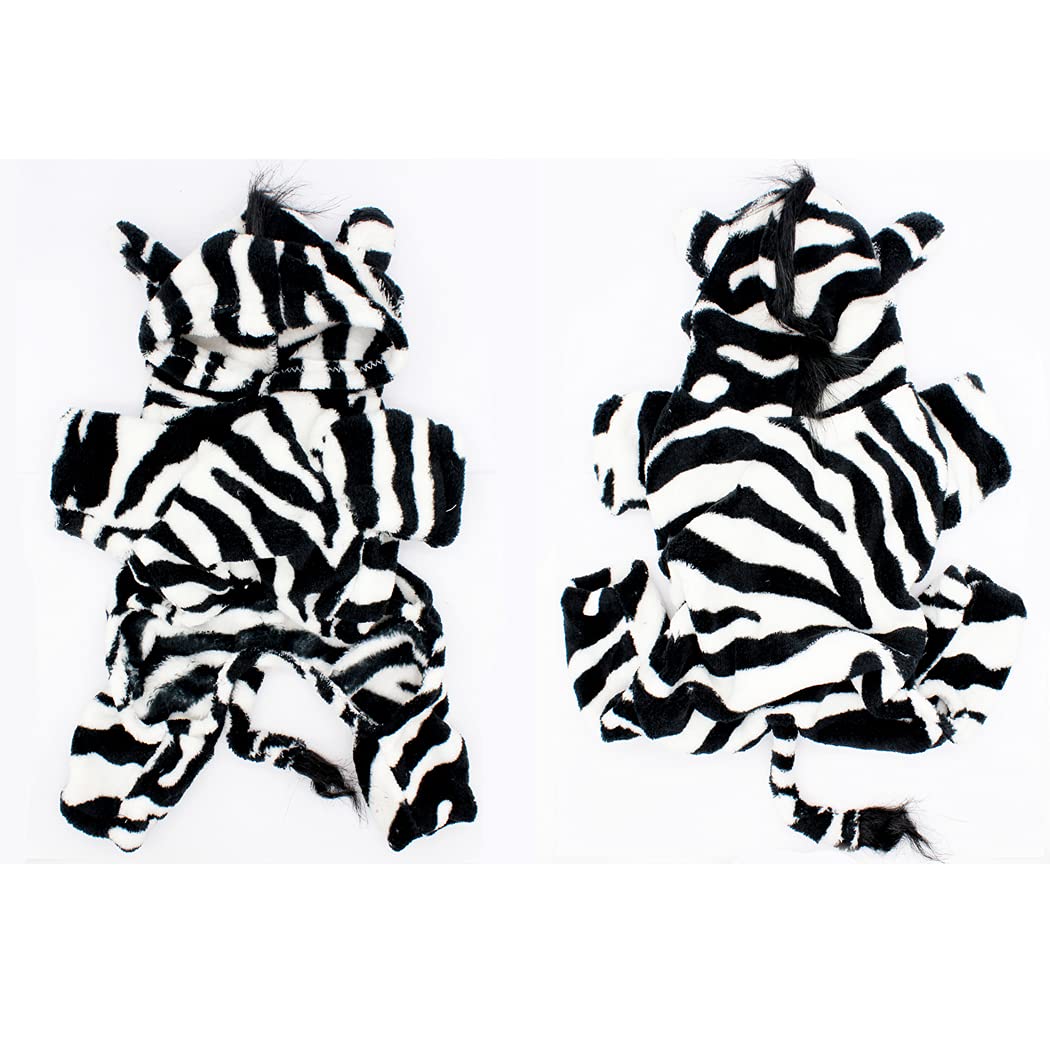 Abcsea 1 Piece Pet Hoodies, Pet Warm Clothes, Dog Sweater Hoodies, Pet Winter Clothing, Dog Clothes, Zebra Pattern M Size