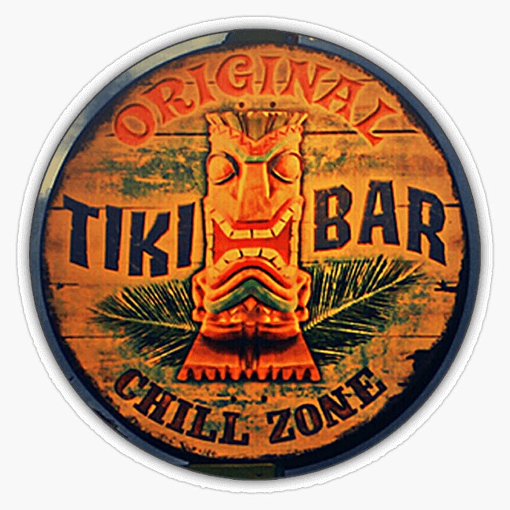 Tiki Bar Vinyl Sticker Waterproof Bumper Sticker Laptop Window Decal 5"