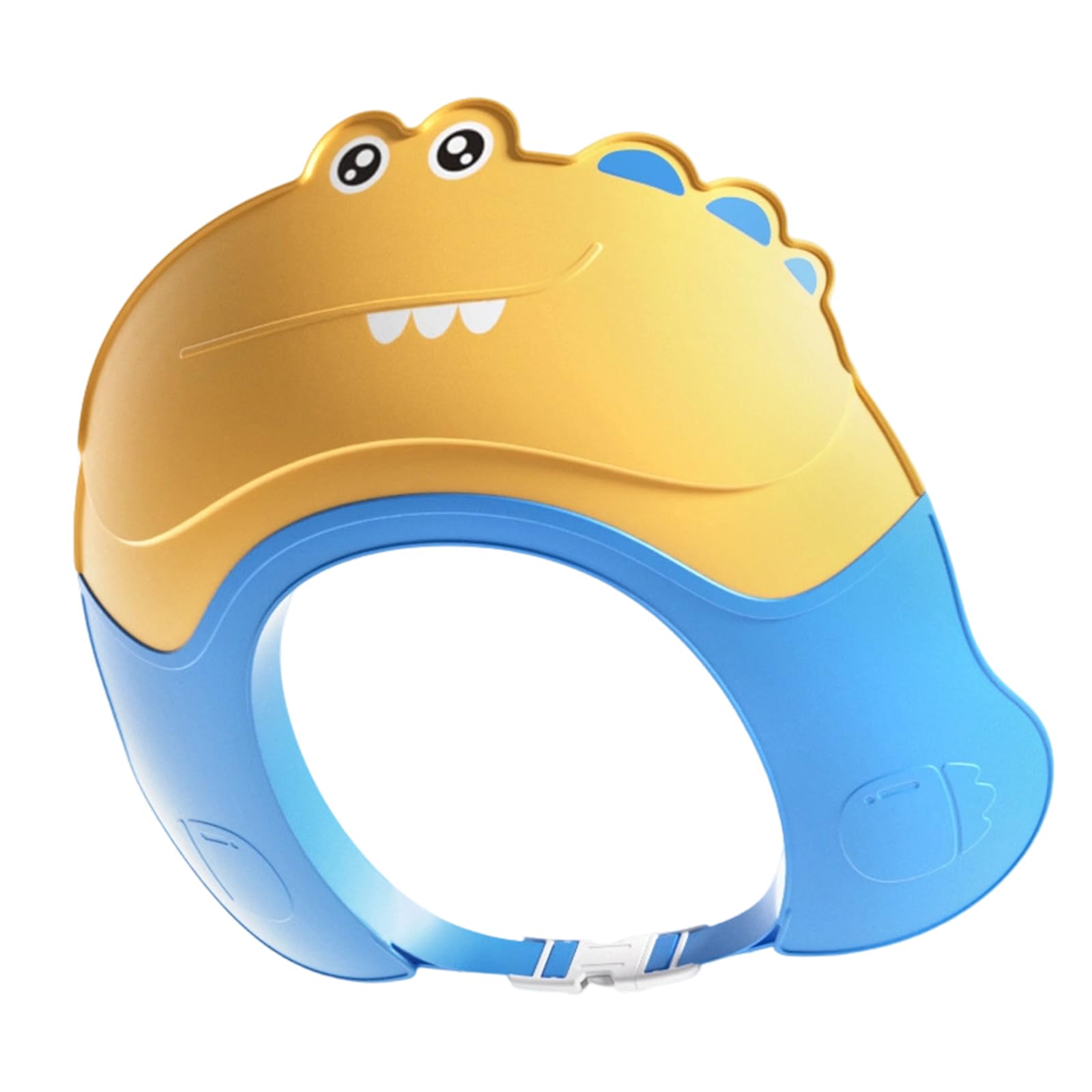 Gorro de Ducha Niño y Bebé, Visera Regulable Protección Champú, Protege Ojos, Orejas y Cara, Ayuda para Lavado de Cabello para Bebé y Niño, Color Alligator Amarillo