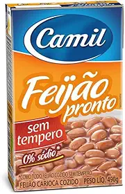 FEIJAO PRONTO CARIOCA SEM TEMPERO CAMIL CX 490G