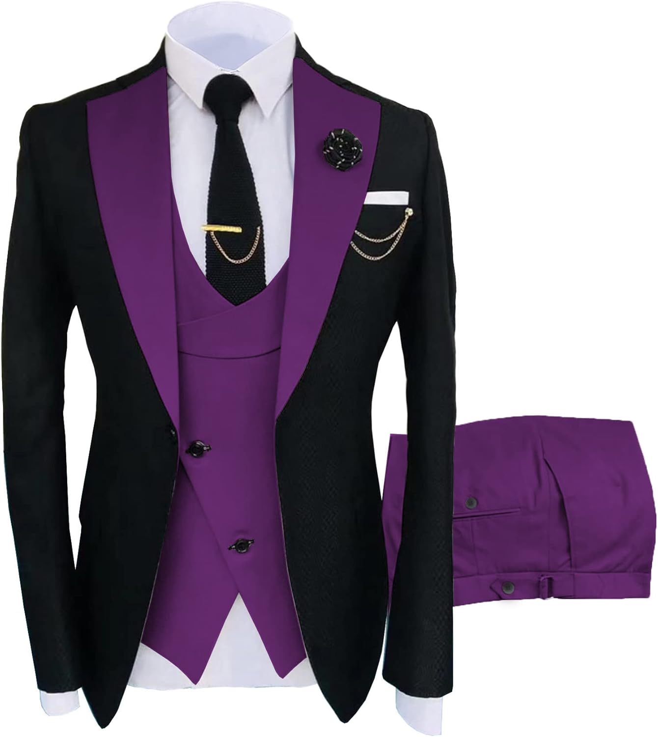 Men's Suit 3 Piece Prom Tuxedos Business Formal Groomsman Wedding Suits Blazer Pant Sets