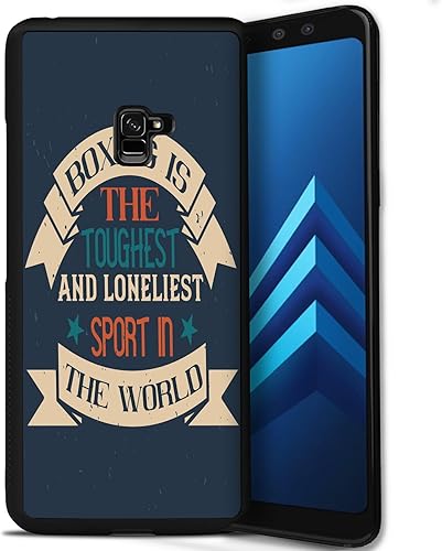 Miniatura 2 de Xioolia Case Compatible with Samsung Galaxy A8 Tire Case Designer Boxing-aa11 Pattern Black Rubber Full Body Protection Drop Protection Non-Slip