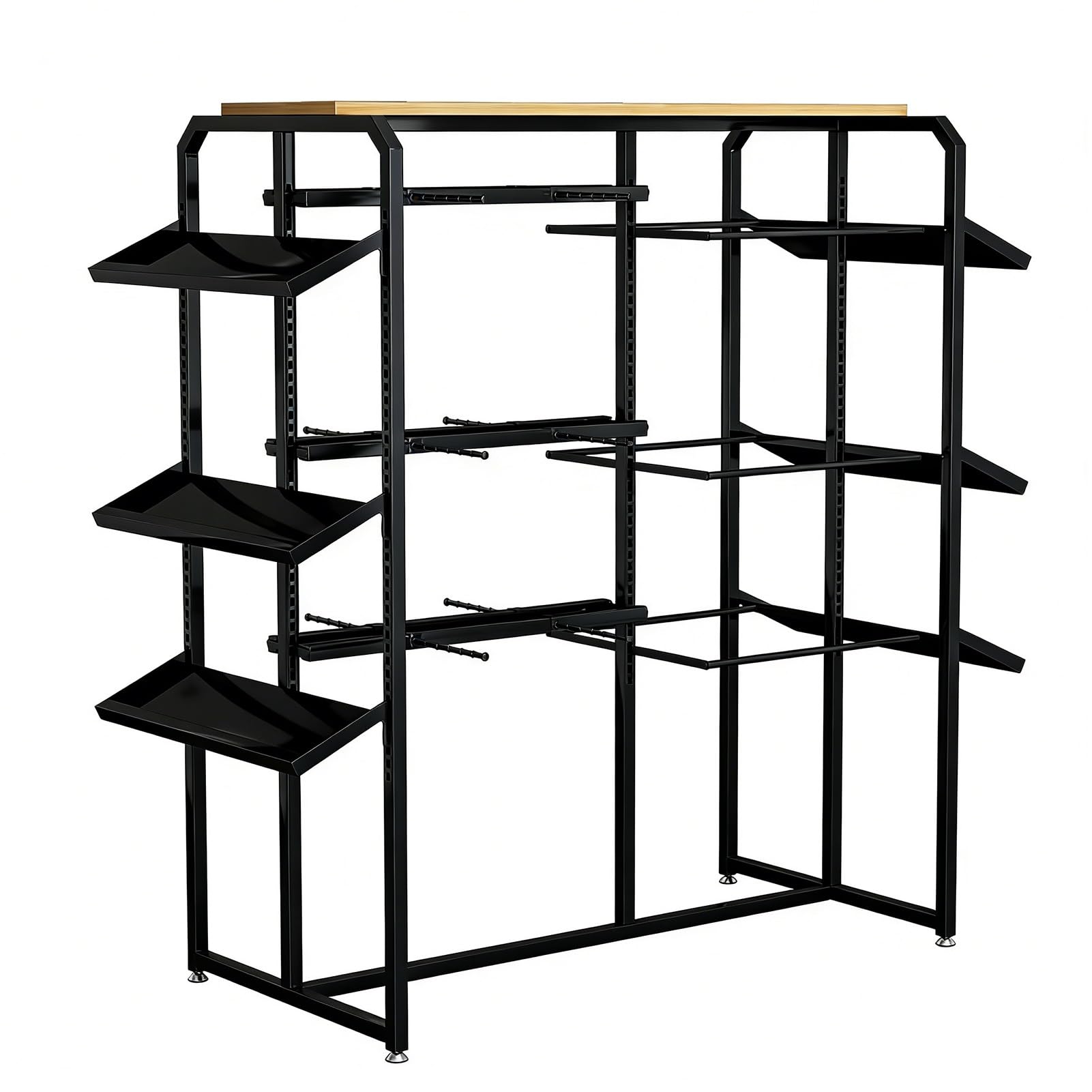 JYBNBBE Underwear Display Stand, Lingerie Shelves, Clothing Garment Rack with Shelf for Retail Store,Black-d-100x45x135cm