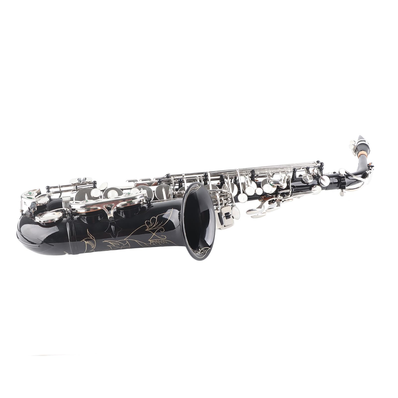 VGEBY Sassofono Contralto, Mi Bemolle in Ottone con Motivi Intagliati a Mano, Design Professionale per Musicisti e Studenti