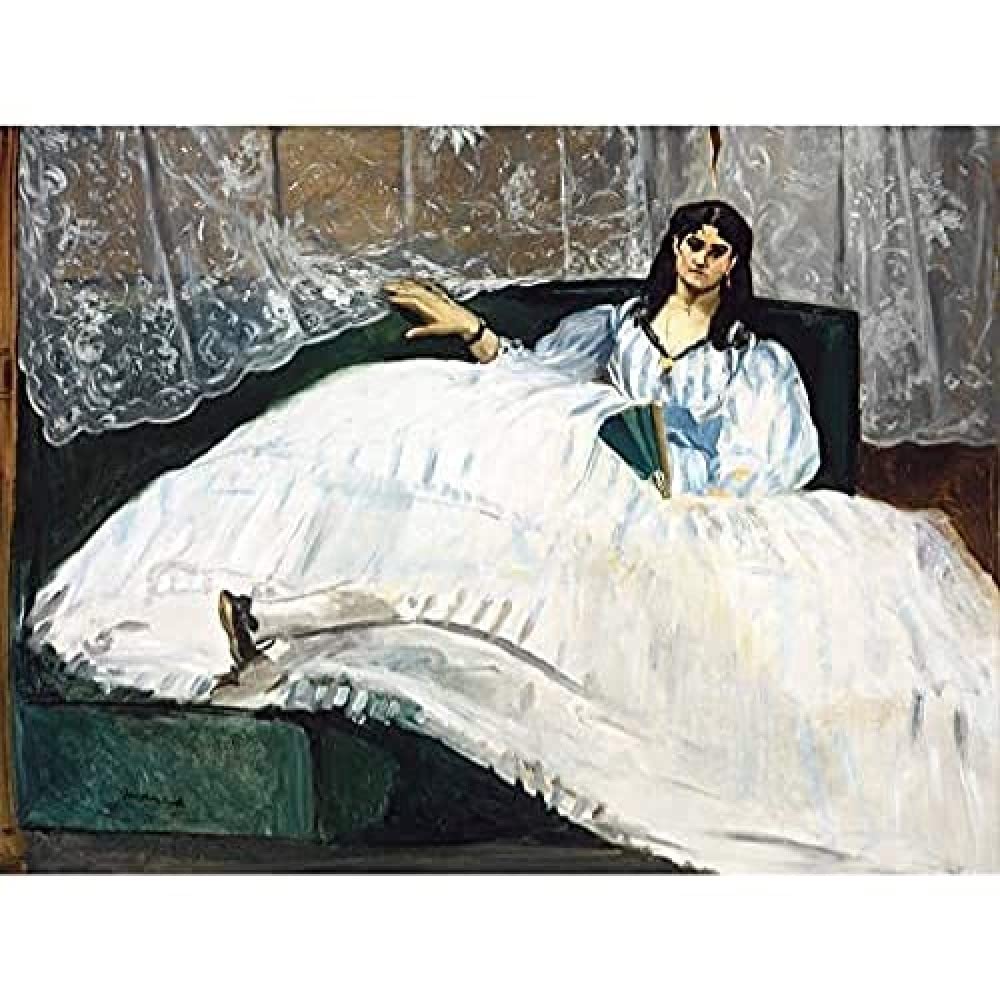 Edouard Manet Woman With A Fan Art Print Canvas Premium Wall Decor Poster Mural