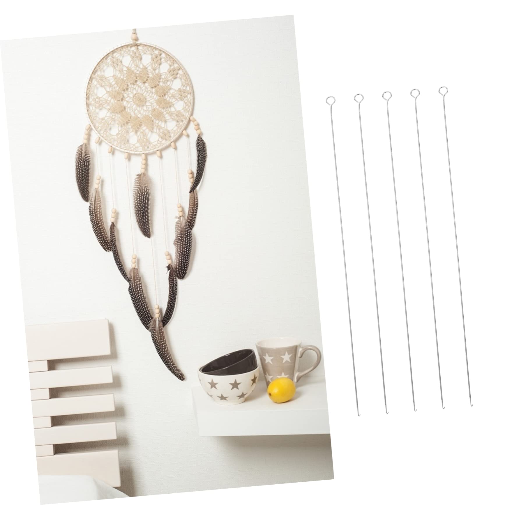 DOITOOL 10pcs Beading Tools Supplies Open Eye Beading Needle Beading Needles for Jewelry Making Bead Needles Bead Threader Tool Craft Curved Beading Needles Silver Stainless Steel