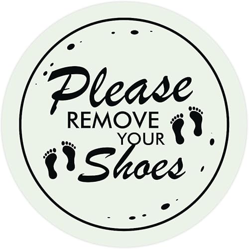 Miniatura 4 de Please Remover Shoes - Letrero circular para puerta de pared, color marrón oscuro (mediano)