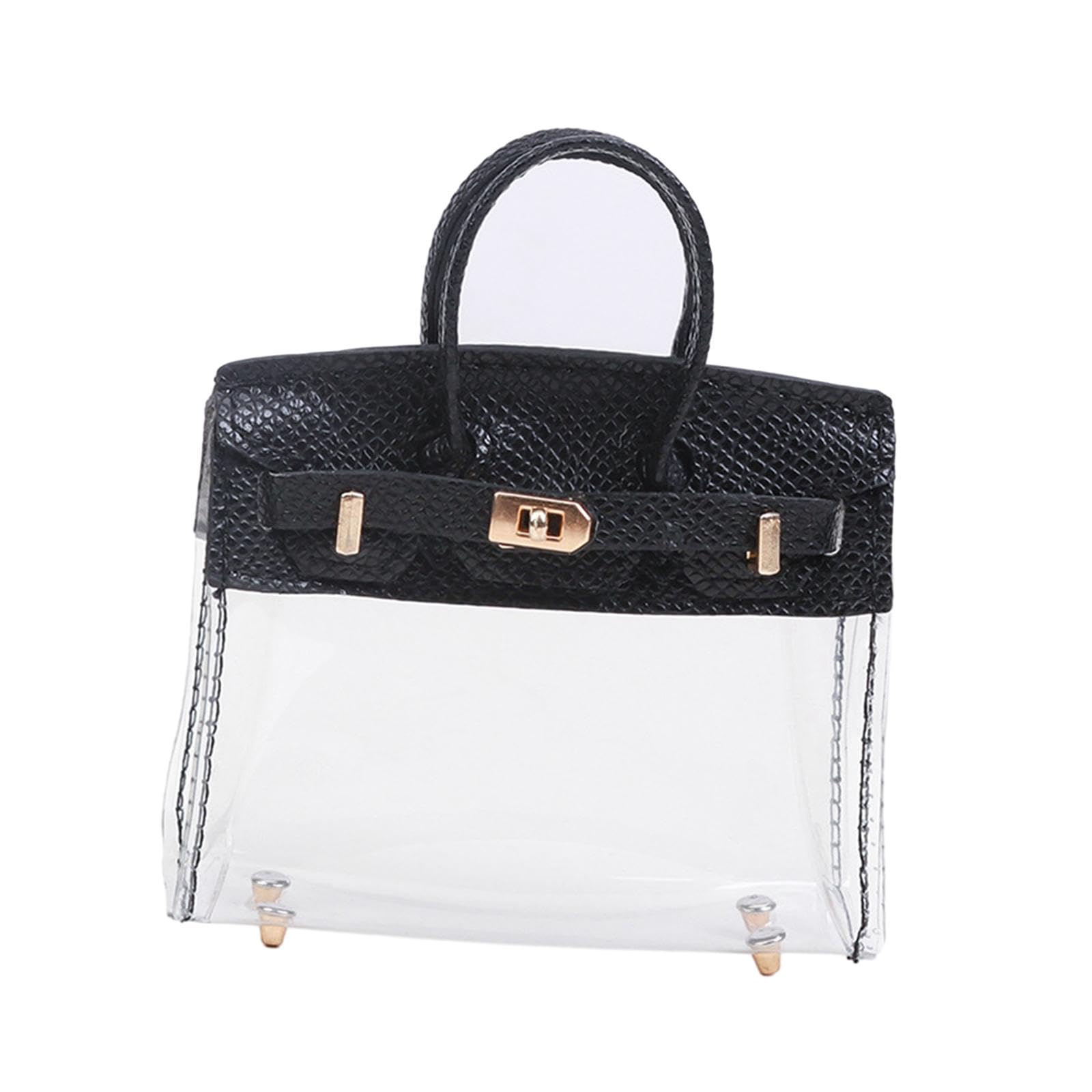 Merishopp Car Keychain Cover TPU Delicate Cute Small Travel Storage Pouch Mini Handbag Black-image-36
