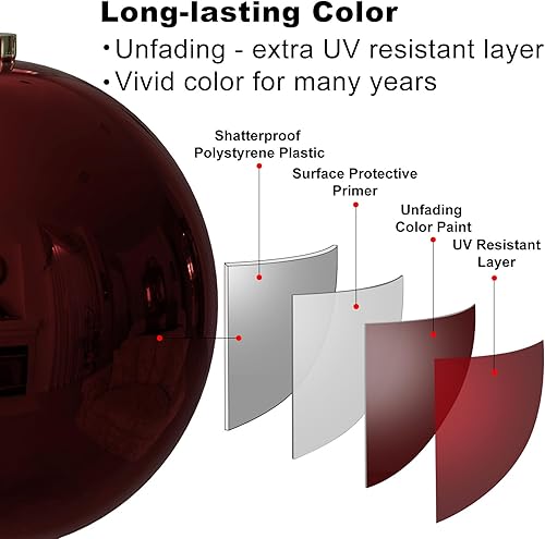 Vista 1247 de 18 esferas medianas decorativas navideñas para árbol de Navidad, inastillables, para colgar, color púrpura, 2.5 pulgadas, paquete de 18