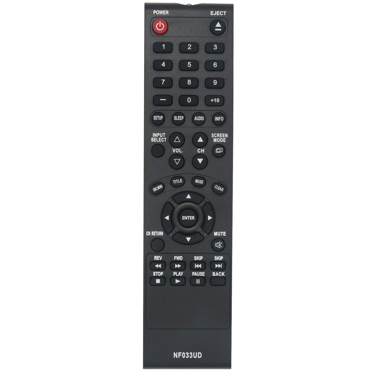 NF033UD Replace Remote Control fit for Emerson Sylvania LCD TV LD190EM1 LD190EM2 LD260EM2 LD320EM2 RLD190EM1 RLD190EM2 LD190SS1 LD320SS2 LD190SS2 LD195SSX LD320SSX LD320SS2 A9DF1UH LD320SS1