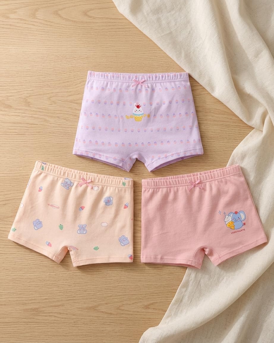 ASJAR Girls Kids Underwear Summer Breathable Baby Underwear(Pack of 4) (7-8Year) 4