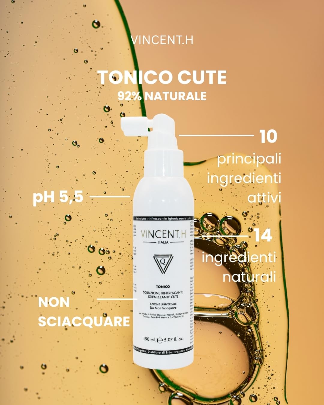 VINCENT.H Trattamento Cuoio Capelluto Tonico – Soluzione Rinfrescante