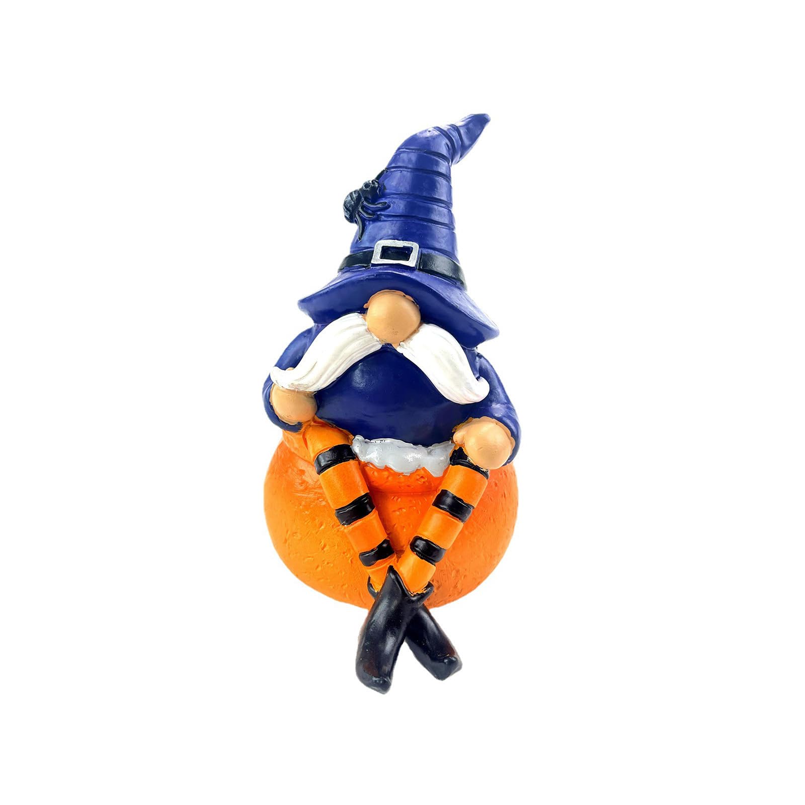 Msioytog Halloween Pumpkin Gnomes with Witch Hat Resins Figurine Festives Decoration for Indoor and Outdoor Party Garden Decors Halloween Gnomes Decoration