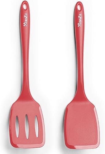 Juego de espátulas de silicona resistentes al calor de 600F, volteadores de espátula de cocina de 13.6 pulgadas para utensilios de cocina