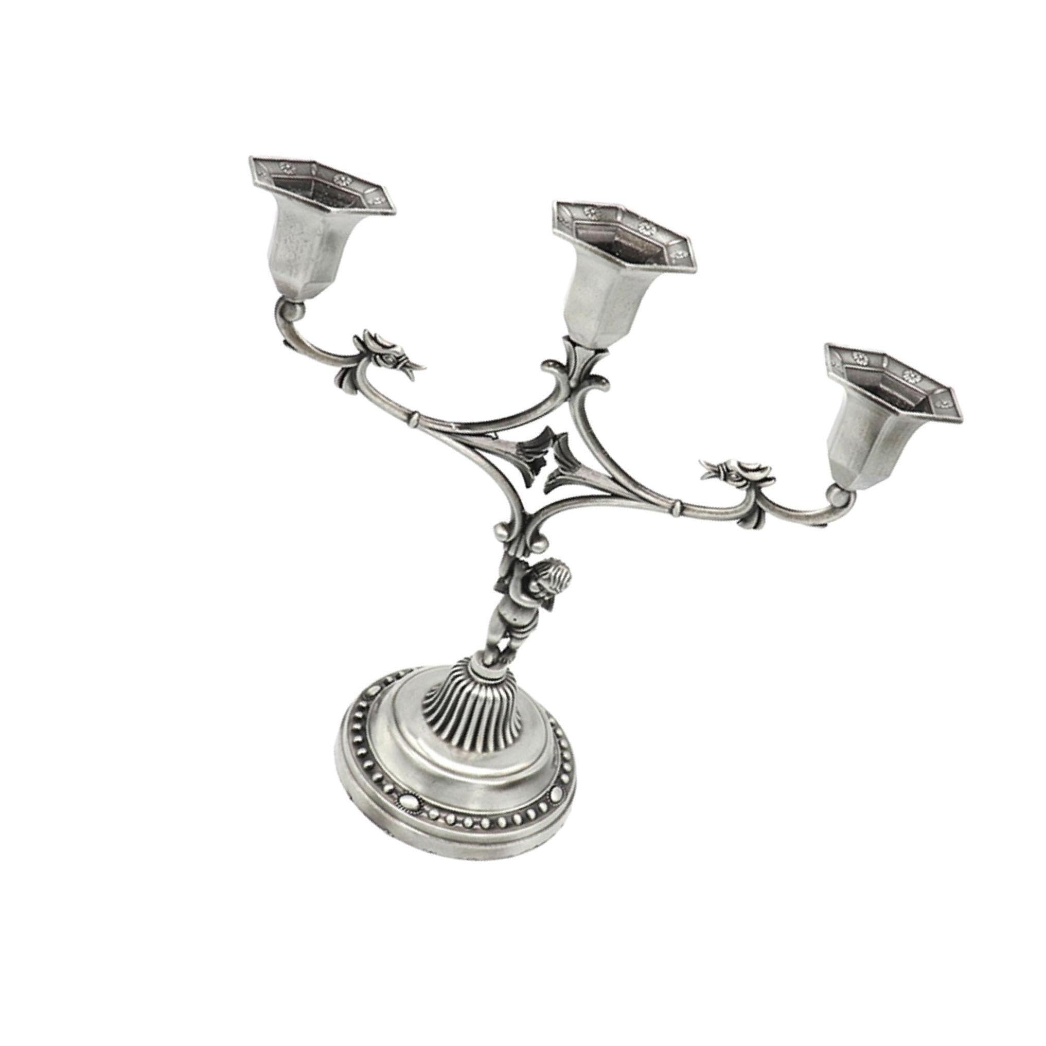 Zambuph Stylish Catholic Candelabra Metal Candle Holder for Sophisticated Dinner Setting Table Romantic, 3 Candle, Medium