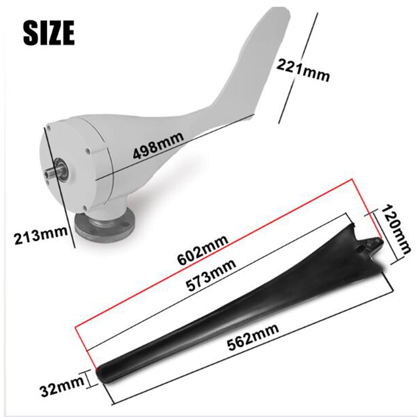 Wind Turbines Wind Turbine Generator Kit,10000W 12V 24V 48V 8 Blades Home Garden Use Low Noise - View #7