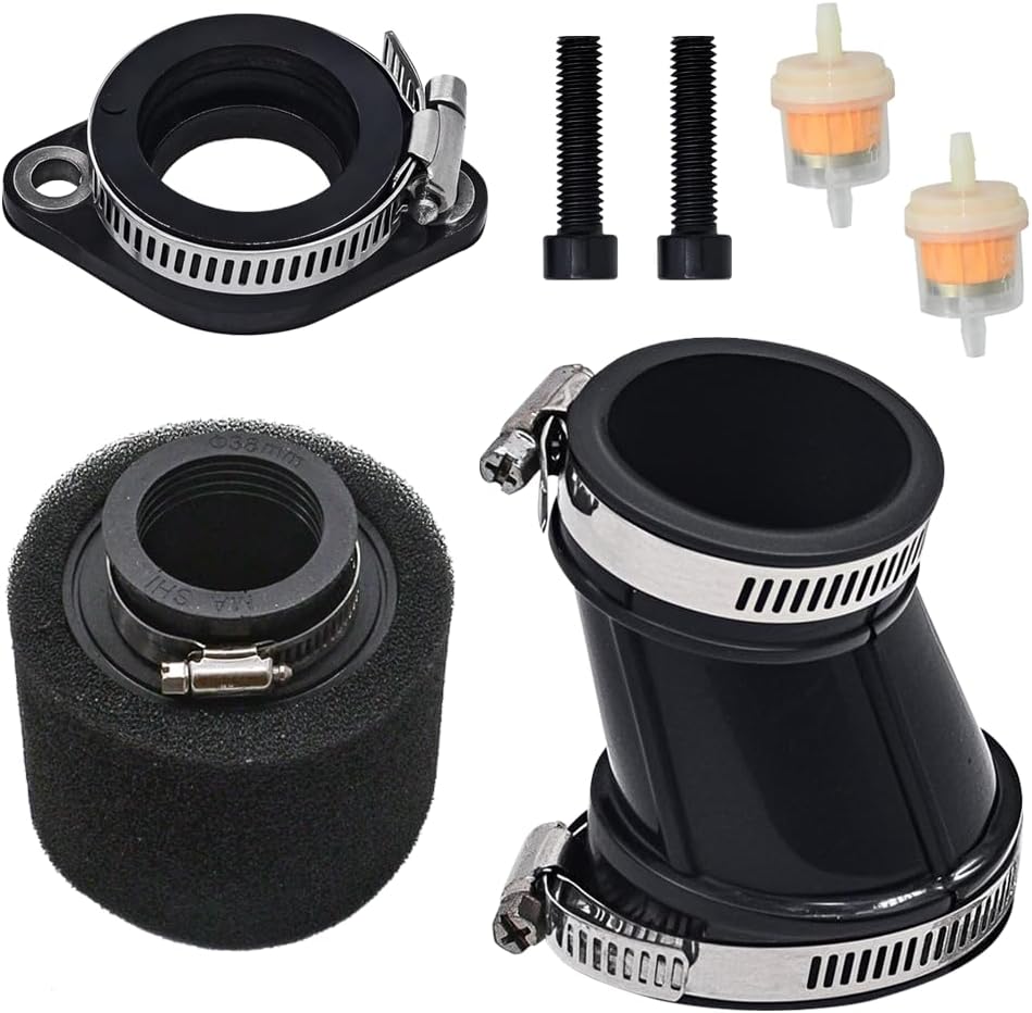 Air Intake Inlet duct Tube Boot Carburetor Intake Boot Fit for Kawasaki Bayou 220 KLF220 1988-2002 Bayou 250 KLF250 2003-2011 With Air Filter