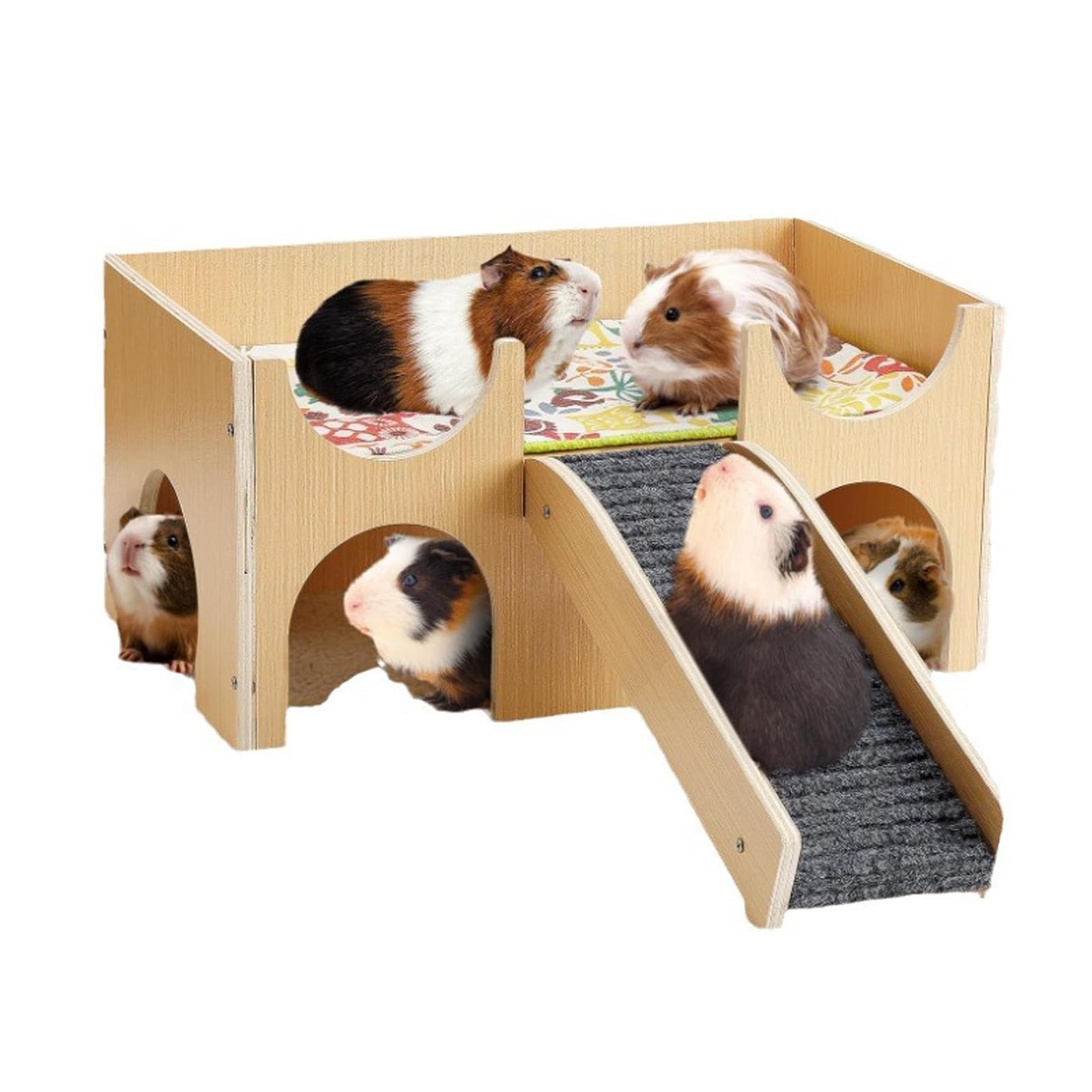 NEWFT Hamster House Climbing Stair Natural Cave Small Pet Hideouts for Syrian Hamster Easy to Assemble Habitat Decors