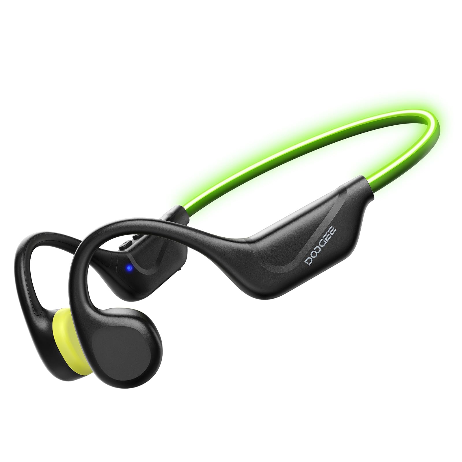 Bone Beat Run Ray Bone Conduction Headphones Open Ear Headphones Wireless with LED Light IP66 Waterproof Headphones 10H Playtime BT6.0 Open-Ear Sport Headphones for Running Cycling - Black-image-27