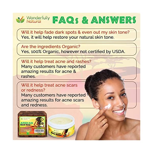 Organic African Black Soap - For Acne & Dark Spots | Natural Vegan and Cruelty Free â Satisfaction Guarantee 1lb bar | 90 day Supply