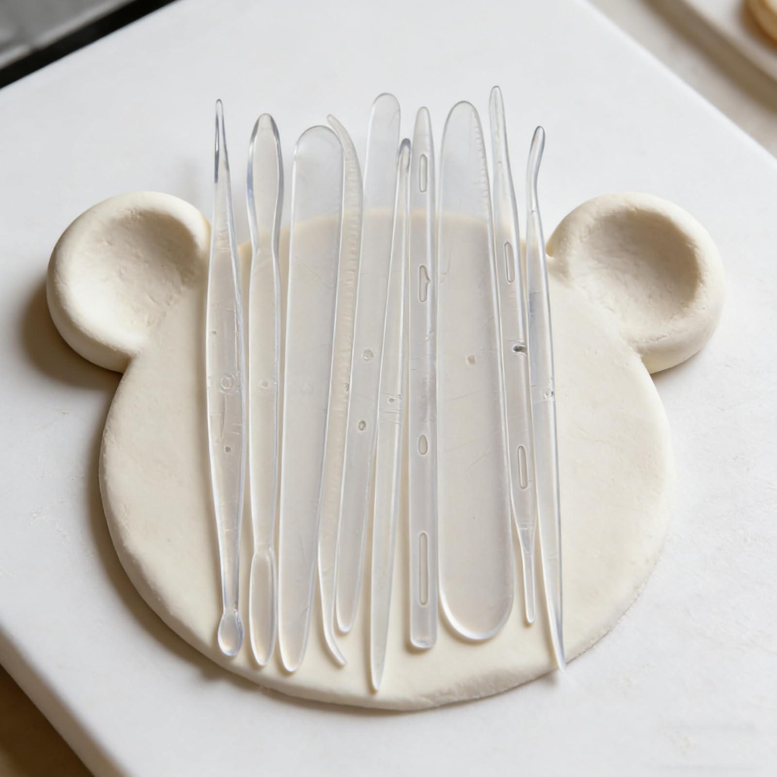 Juego de Herramientas para Esculpir Fondant y Arcilla Polimérica 9 Piezas de Plástico Resistente para Decoración Precisa en Repostería y Proyectos DIY