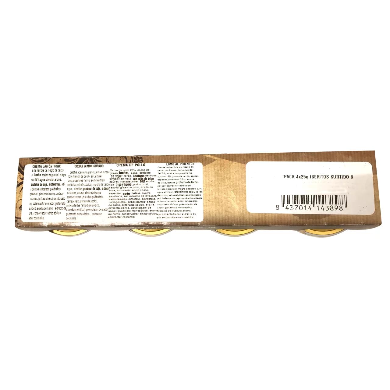 IBERITOS Sortierte Pasteten (Kochschinken, Pöckelschinken, Geflügel, Pute) IBERITOS 25 g. 16er Pack.