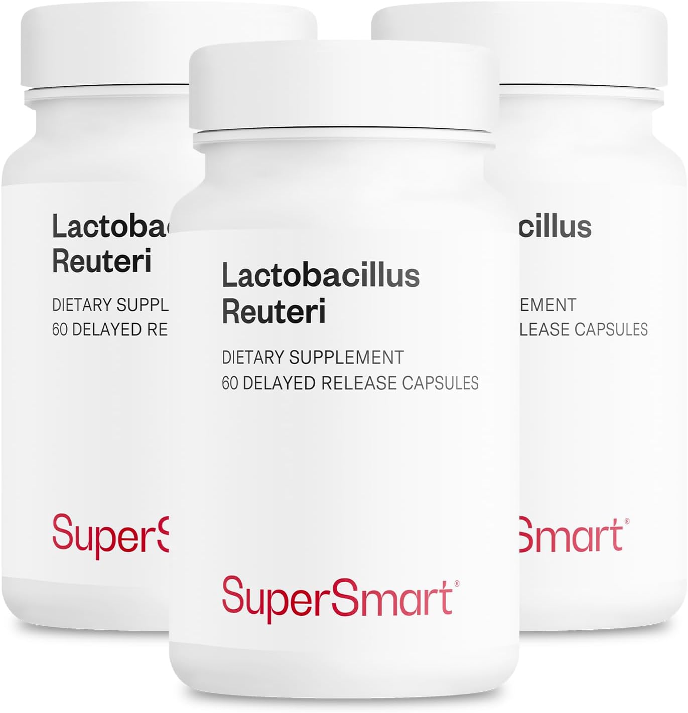Supersmart - Lactobacillus Reuteri 5 Billion CFU per Day - Probiotic Supplement | Non-GMO & Gluten Free - 60 * 3 DR Capsules