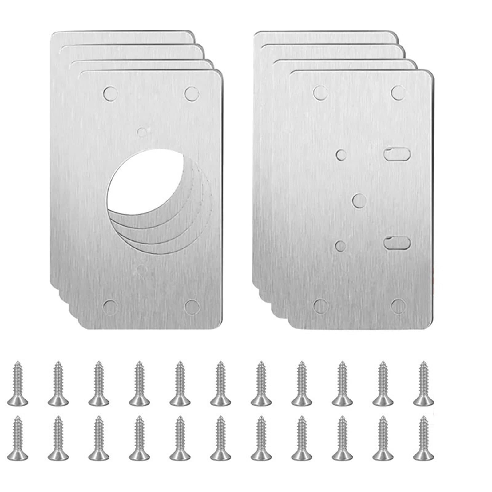 Kdhcvkz 8Pcs(4Pairs) 2/4/8/10Pcs Cabinet Hinge Door Mounting With Holes(8Pcs(4Pairs))