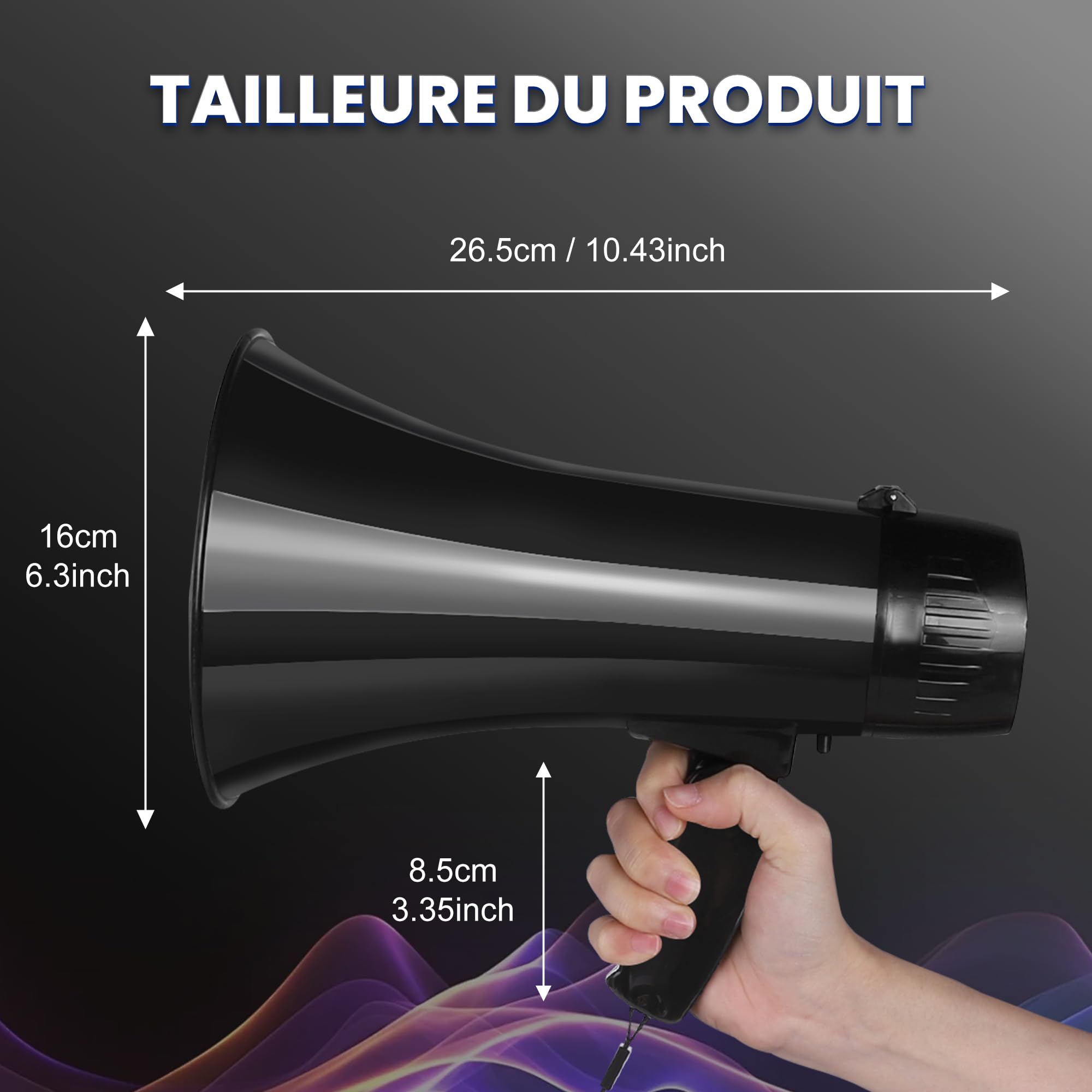 MyMealivos Mégaphone Portable de 35W avec sirène et Enregistrement de 240 Secondes, Couverture vocale jusqu'à 700 mètres