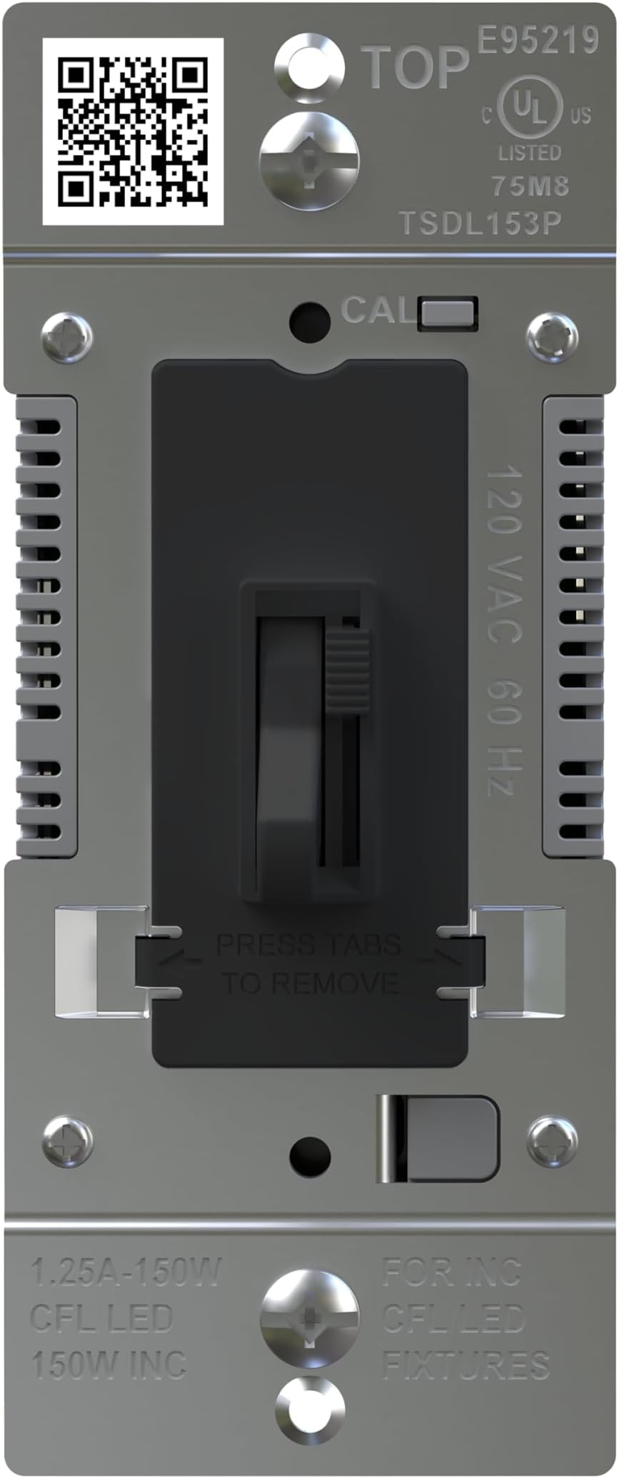 Legrand LED Toggle Dimmer Switch, Dimmable Light Switch, Flicker-Free LED Dimmer Control, 150W, Black