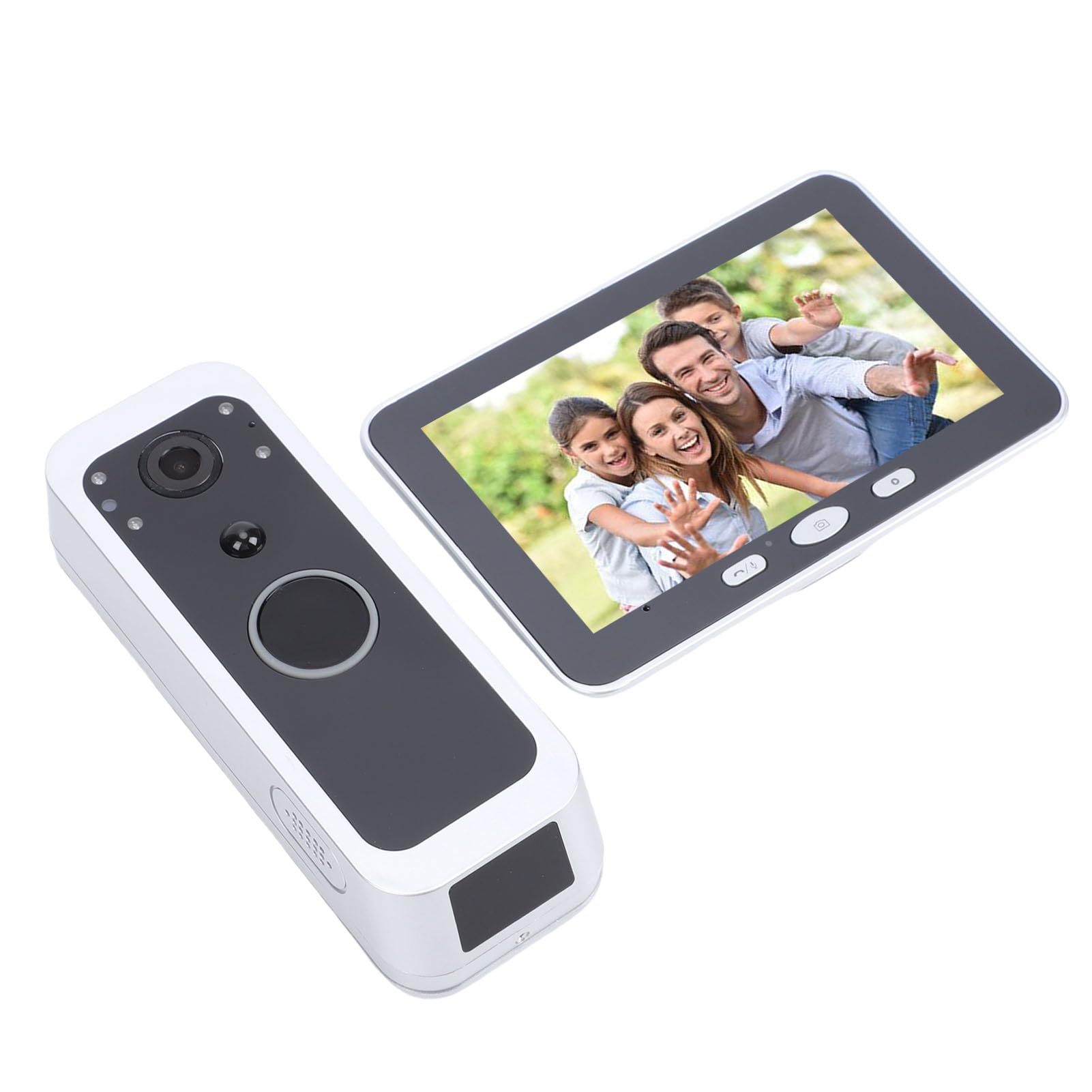 Walfront Caméra de Sonnette Vidéo WiFi, 5 Pouces 1080P 150 Degrés