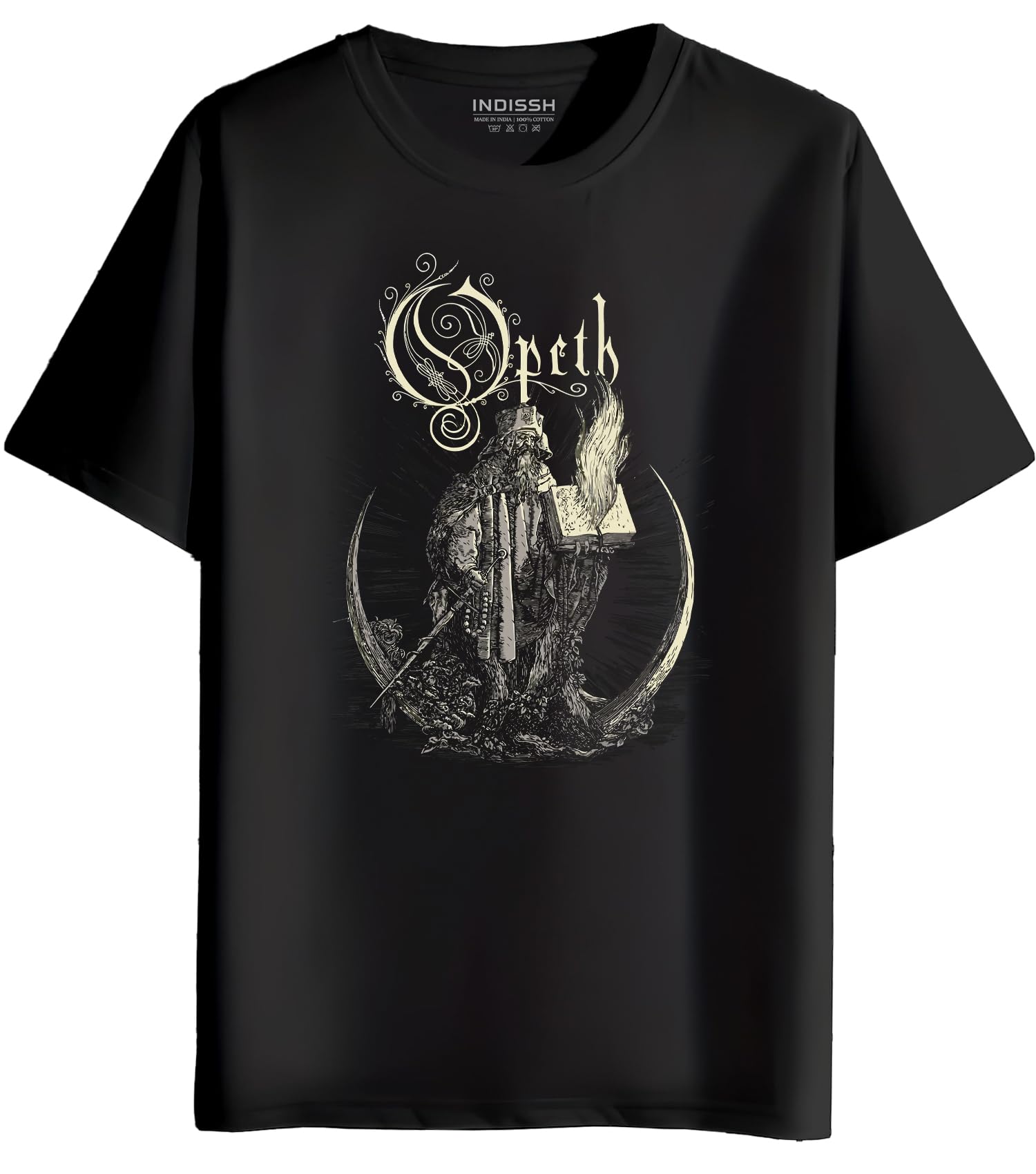 INDISSHMusic Band OPTH-A3 Printed Regular Half Sleeves Cotton T-Shirt
