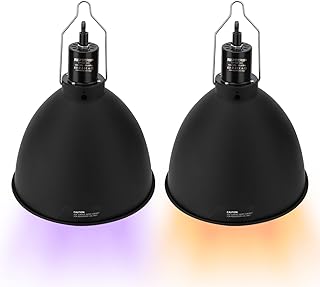 Deep Dome Reptile Light Fixture 8.5-Inch, Reptile Heat Lamp Max 200W, Reptile Tank Lighting Fixtures, Fixture for UVB Reptile Light, Reptile Tank Accessories 2 Packs E26