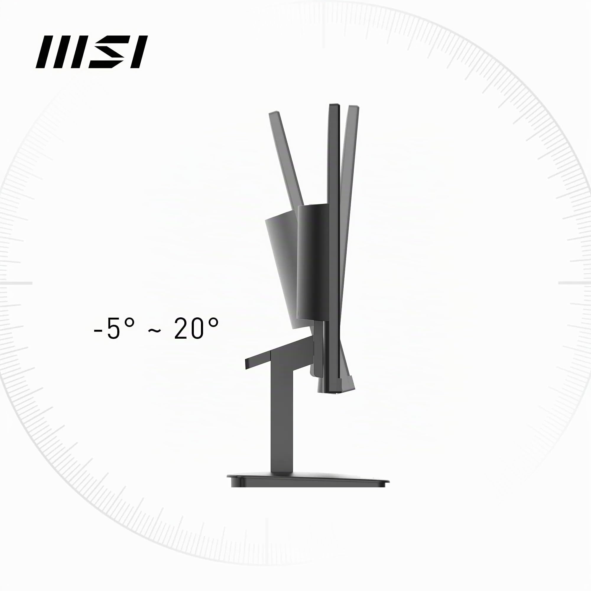 msi Pro MP2412 Monitor da 23,8", Full HD (1920 x 1080), 100 Hz, VA, 4 ms, FreeSync, HDMI, VGA, Anti-riflesso, Anti-Scintillio, meno luce blu, certificato TÜV, VESA, Kensington, Nero
