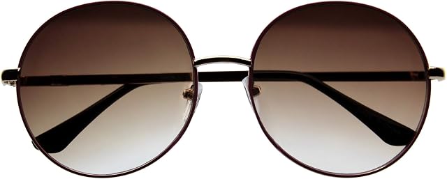 Emblem Eyewear - Womens Super Round Oversize Fashion Metal Large Sunglasses
