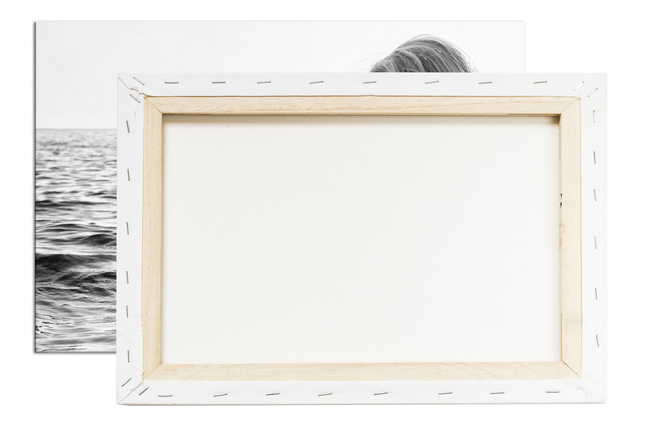 deyoli Formato de refrigeración húmeda: 90 x 60 cm, efecto: negro/blanco como lienzo, diseño listo enmarcado en marco de madera auténtica, impresión digital de alta calidad con marco