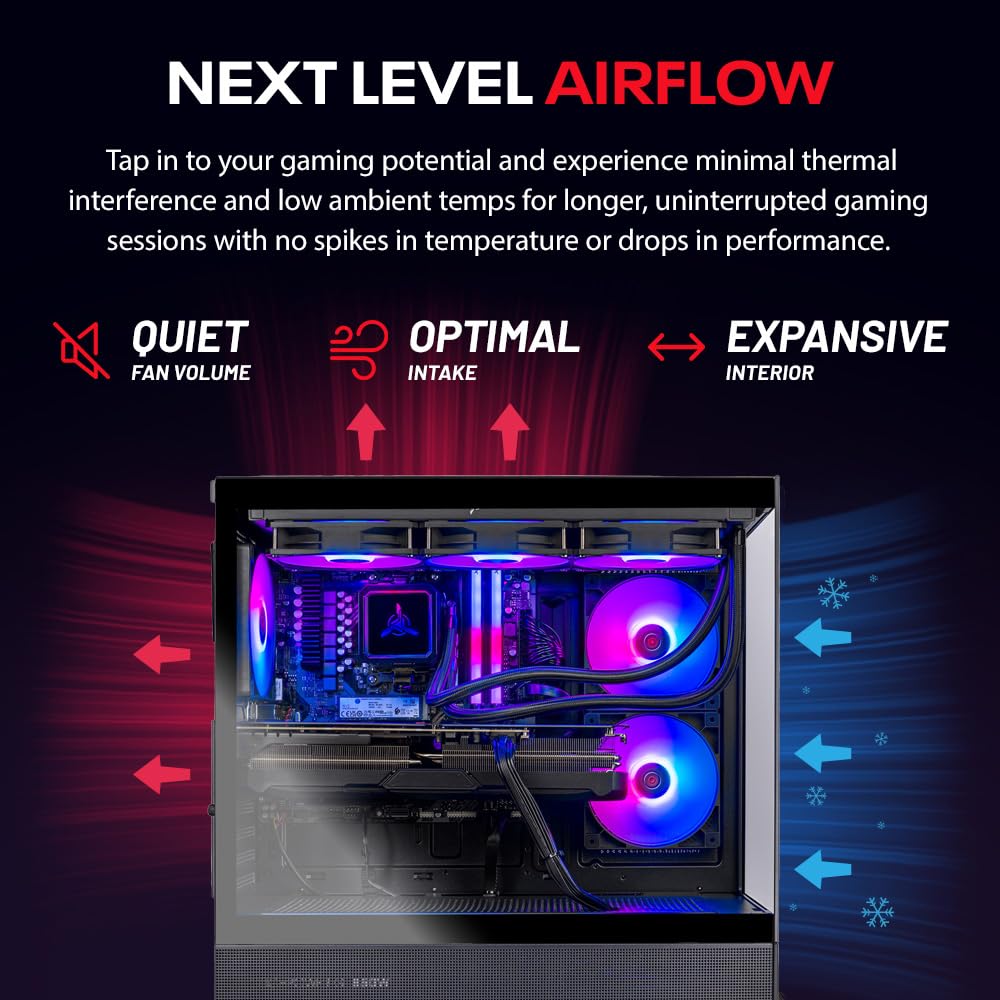 Skytech Gaming Shadow Gaming PC Desktop – Intel Core i7 13700F 2.1 GHz, NVIDIA RTX 4060, 1TB NVME SSD, 16GB DDR4 RAM 3200, 600W Gold PSU, 360mm AIO, 11AC Wi-Fi, Windows 11 Home 64-bit,Black