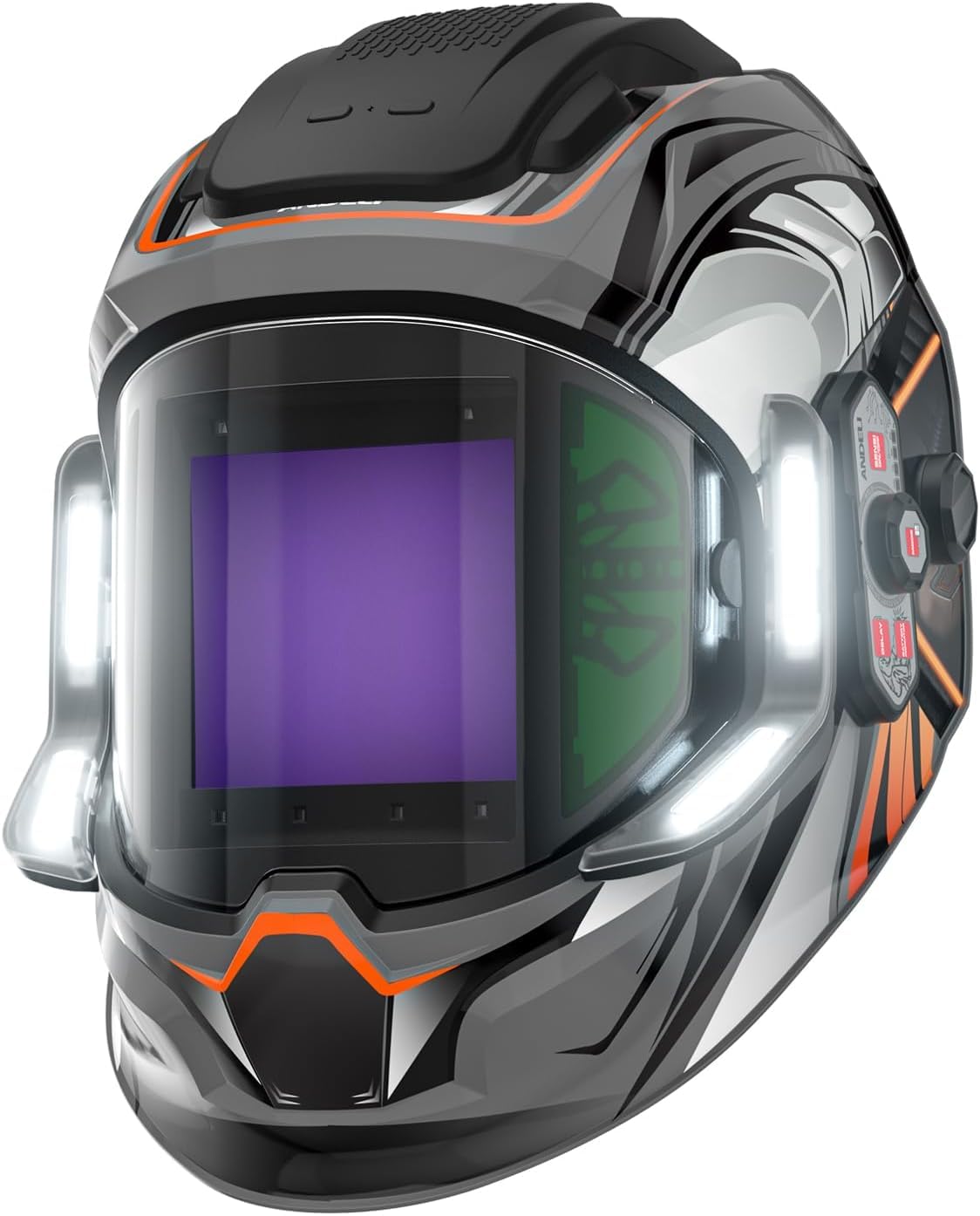 ANDELI Soldador Multifuncional 6 en 1 230V 160A – Maquinaria Combinada Soldador de Aluminio,ANDELI Casco de Soldadura Automático con 4 LED True Color