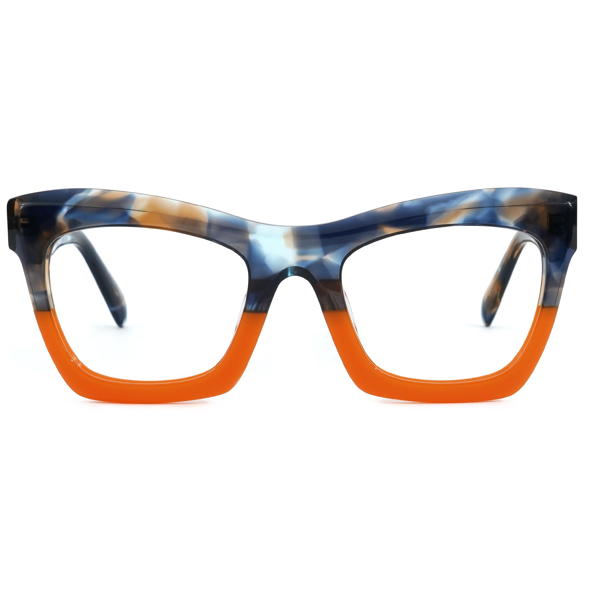 Zeelool Stylish Vintage Oversized Square Glasses for Women with Non-prescription Clear Lens Benitez ZWA035804