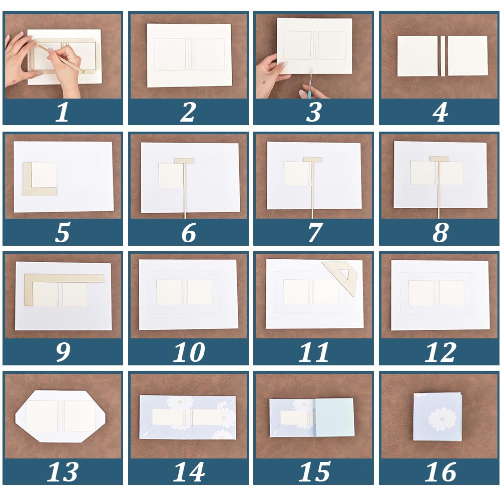 AHANDMAKER Herramienta de encuadernación simple para álbumes de recortes, regla en forma de L, regla en forma de T, regla en forma de T, guía espaciadora, ángulo de corte de esquina, juego de