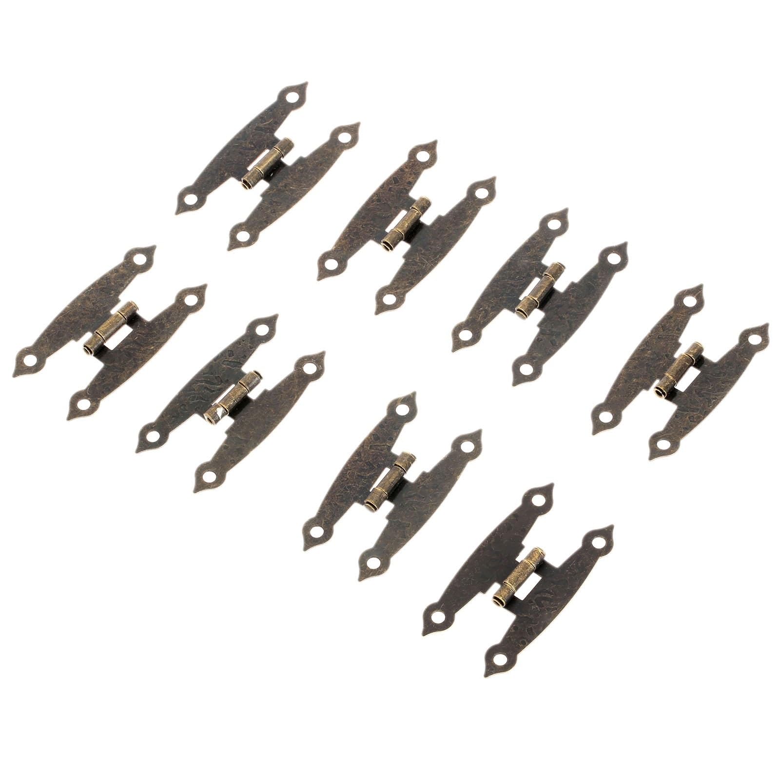 Nvsfzgiyg One Color 8Pcs Antique Bronze Hinges Retro Butt With Screws For Wooden Jewelry Box Case 65X33mm With