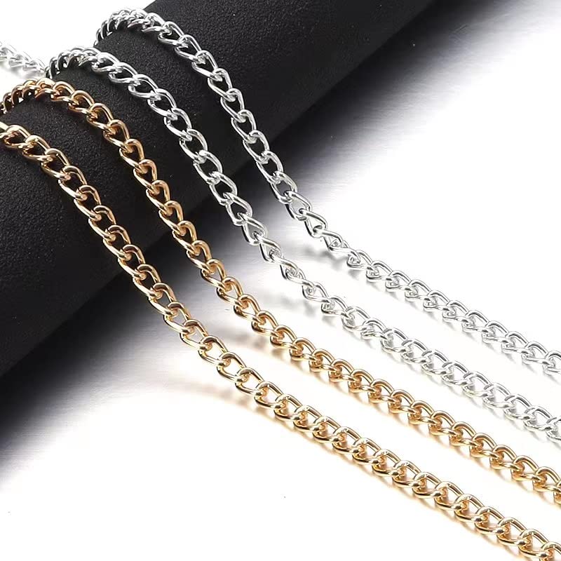 Catena A Maglia Barbazzale Jaydis | Alluminio Placcato Argento 10x7x2mm | Bobina Da 4.57 Metri Per Gioielli Fai Da Te - Foto 4