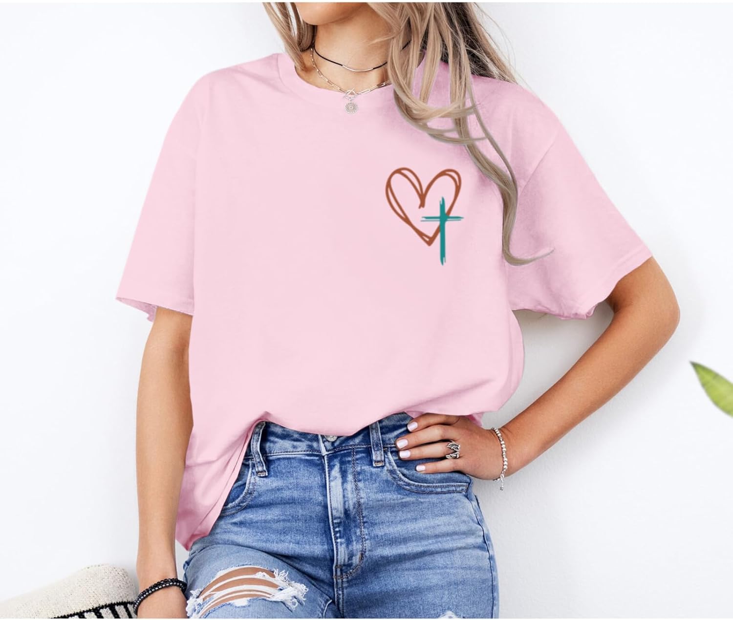 Tuislay Christian Shirts for Women Jesus Has My Back Tshirt God Bible Verse Shirt Faith Cross T Shirts Inspirational Tees Top - Image 5