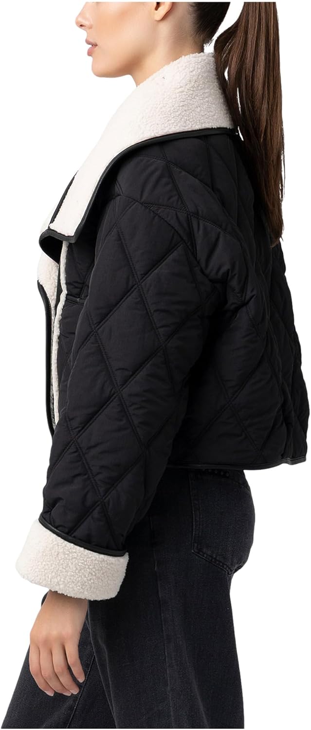 [BLANKNYC] womens Second Wind Quilted Sherpa Jacket - Image 2