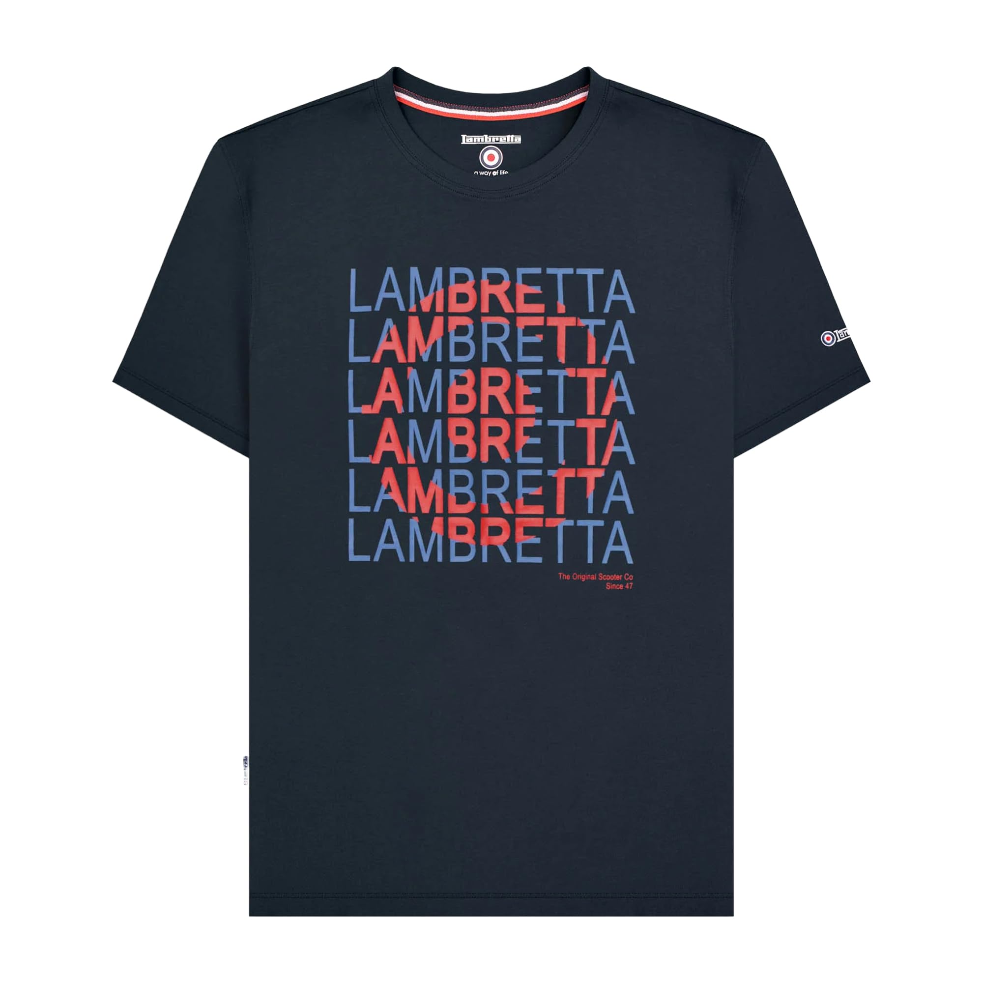 Lambretta Mens Heritage Target Short Sleeve T-Shirt - Navy - 2XL
